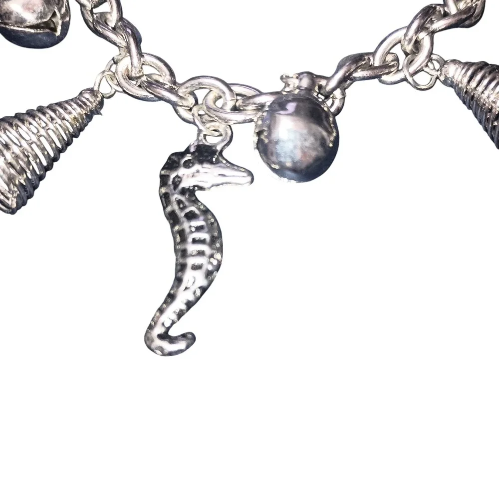 Charm Bracelet‎ Silver Tone Seahorse Shell Ball Marine Jewelry SKUJ032